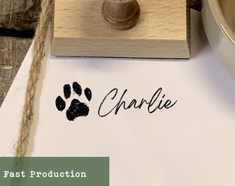 Dog Paw Stamp, Dog Signature Stamp, Personalized Dog Name, Self Inking Rubber Stamp, Custom Imprint Stamp