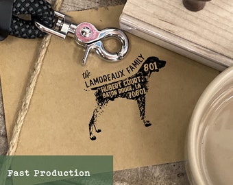 Personalisierter Adressstempel mit Hunderassenmotiv, Einzugsgeschenk