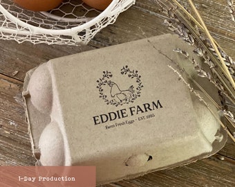 Gepersonaliseerde eierdoosstempel | Aangepaste boerderijbranding
