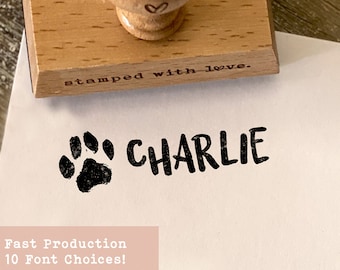 Personalized Dog Paw Stamp, Custom Pet Stamp, Rubber Stamp, Unique Gift for Pet Lovers