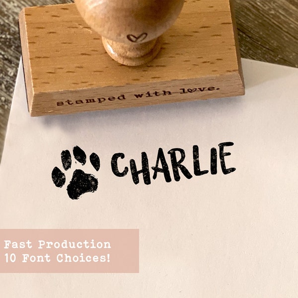 Personalized Dog Paw Stamp, Custom Pet Stamp, Rubber Stamp, Unique Gift for Pet Lovers