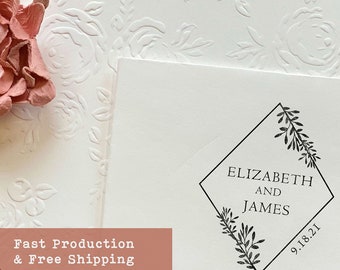 Custom Wedding Stamp, Personalized Return Address Stamp, Rubber Wooden Handle Stamp, Self-Inking, 10 Designs, Wedding Invitation