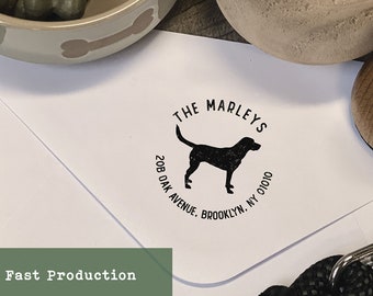 Custom Dog Breed Return Address Stamp, Self-Inking or Wood