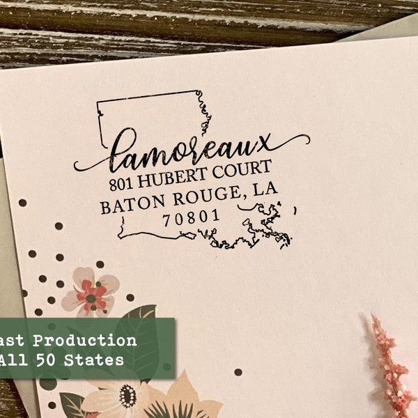 Louisiana State Address Stamp Etsy