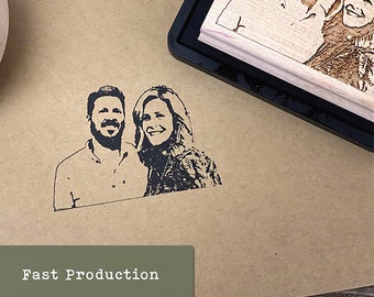 Custom Portrait Rubber Stamp, Personalized Face, Photo Self-Inking, Teacher Gift
