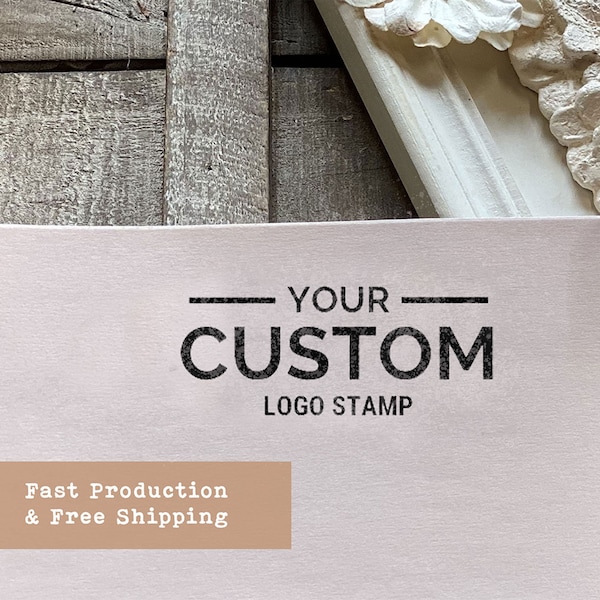 Custom Stamp Logo, Rubber Business Stamp, Personalized Custom Stamper, Self Inking Wood Stamp