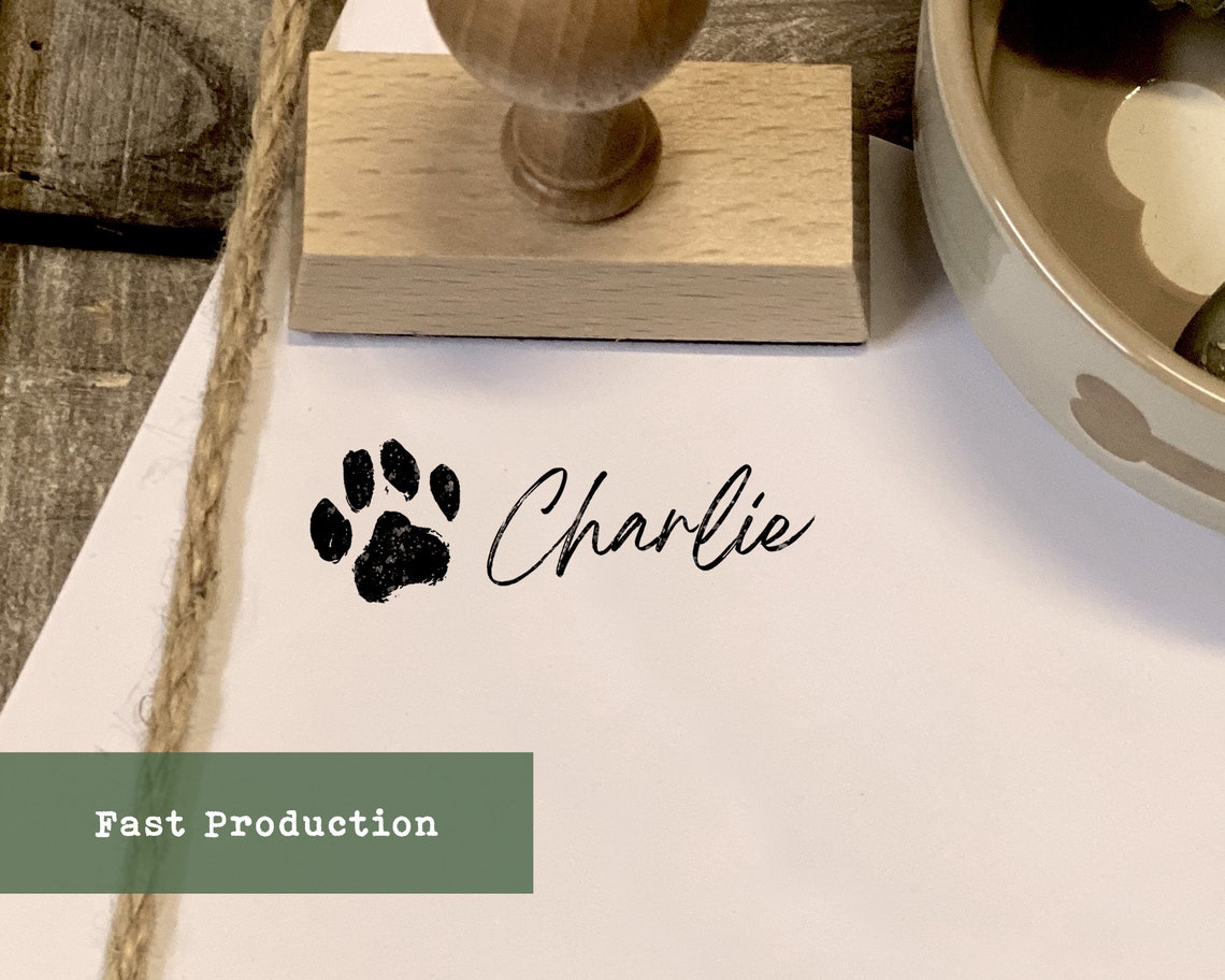Dog Paw Stamp Dog Signature Stamp Personalized Dog Name Etsy