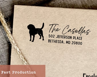 Custom Dog Breed Return Address Stamp, Personalized Pet Stamp