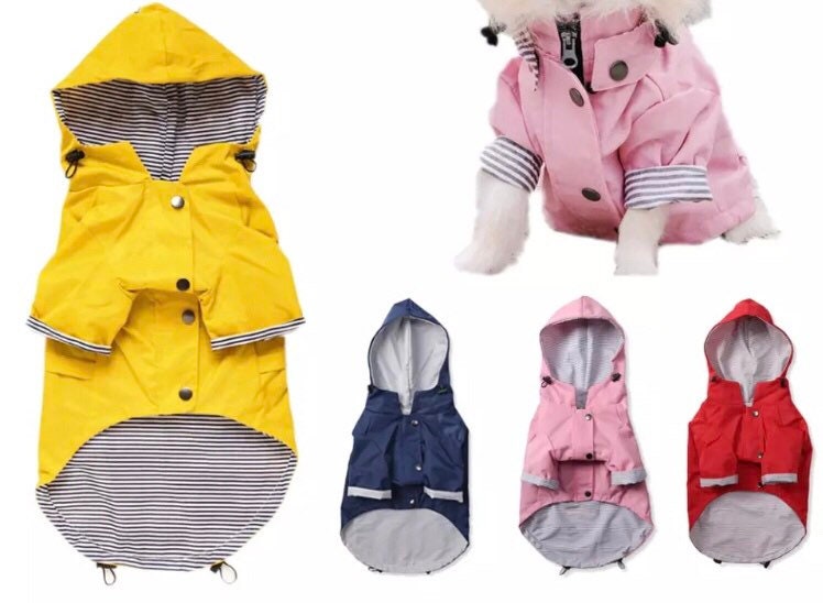 Waterproof Dog Raincoat Yellow Dog Rain Jacket Dog Coat Etsy