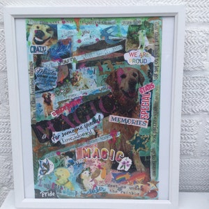 Arte commemorativa del ritratto dell'animale domestico personalizzata Arte murale originale, non un poster stampato con tecnica mista