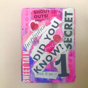 Aceo Original Art Torn Paper Mixed Media Graffiti/ Urban Art Style Collage Miniatura Arte en miniatura Título: NO 1 SECRET