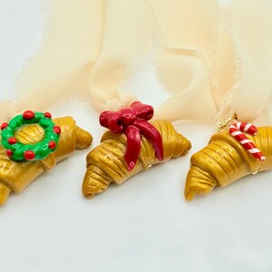 French Christmas Ornament, Paris Christmas Tree Ornament, Croissant Charm, Croissant Decor