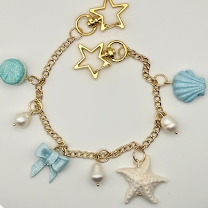 Coastal Seashell Keychain: Ocean-Themed Charm for Bags, Totes & Purses - Beach Lover Bridesmaid Gift