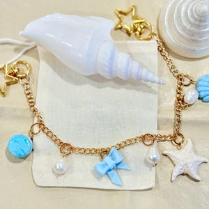 Küsten Muschel Schlüsselanhänger: Charm für Taschen & Beutel - Brautjungfer Geschenk für Strandliebhaber