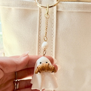 Halloween Keychain Charm for Bag, Cute Ghost Keychain, Spooky Bag Charm, Boo Basket Filler, Fall Gift Basket Stuffer