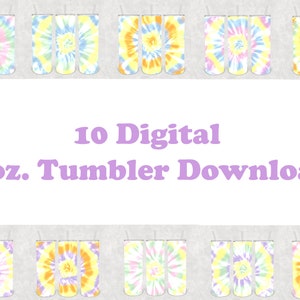 Easter Pastel Tie Dye Digital Download for tumbler sublimation - 10 Designs - Straight 20 oz Tumbler - INSTANT DOWNLOAD