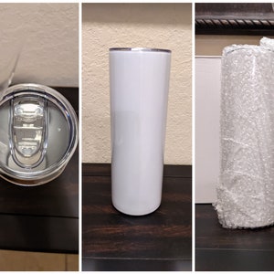 Sublimation 20 and 30 oz Skinny Tumbler Straight Stainless Steel White Blank Cups