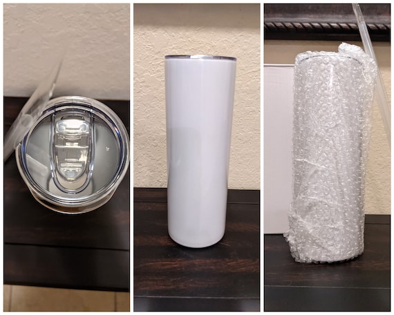 Sublimation 20 and 30 Oz Skinny Tumbler Straight Stainless Steel White Blank  Cups - Etsy