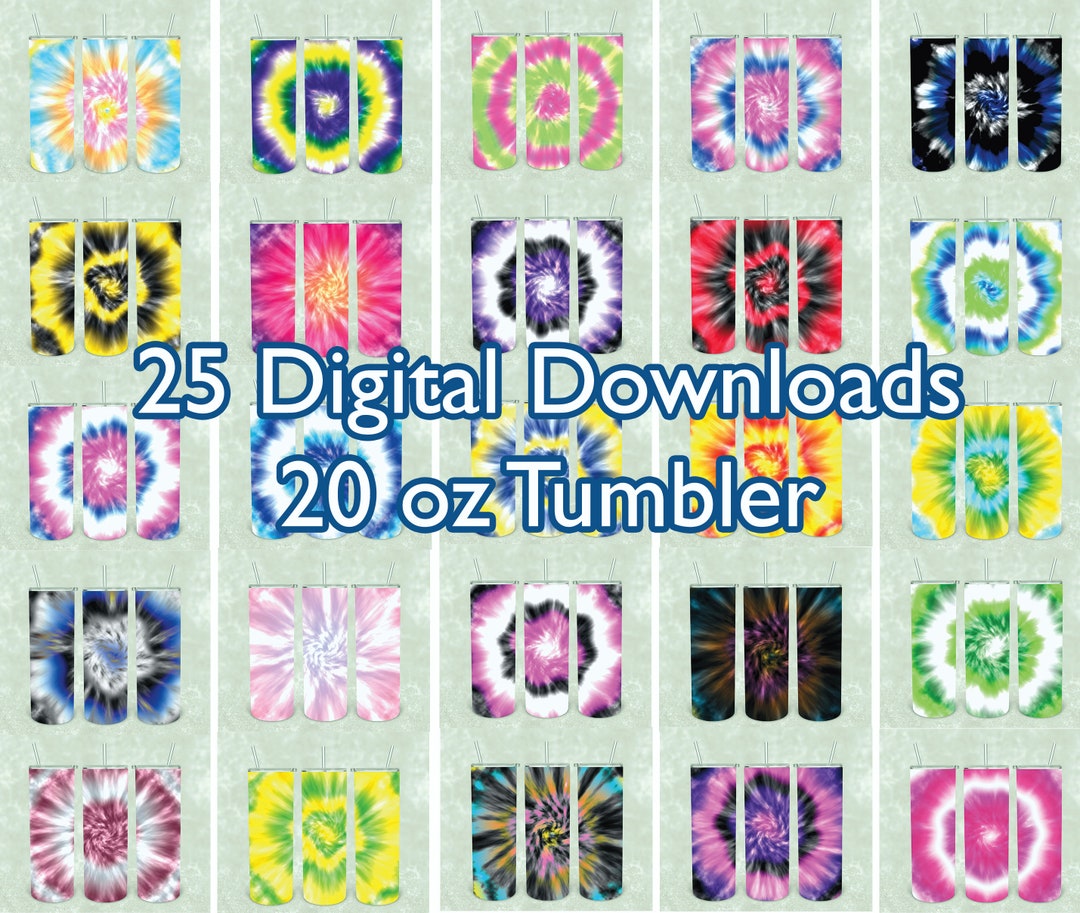 Tie Dye Digital Download for Tumbler Sublimation - 25 Designs ...