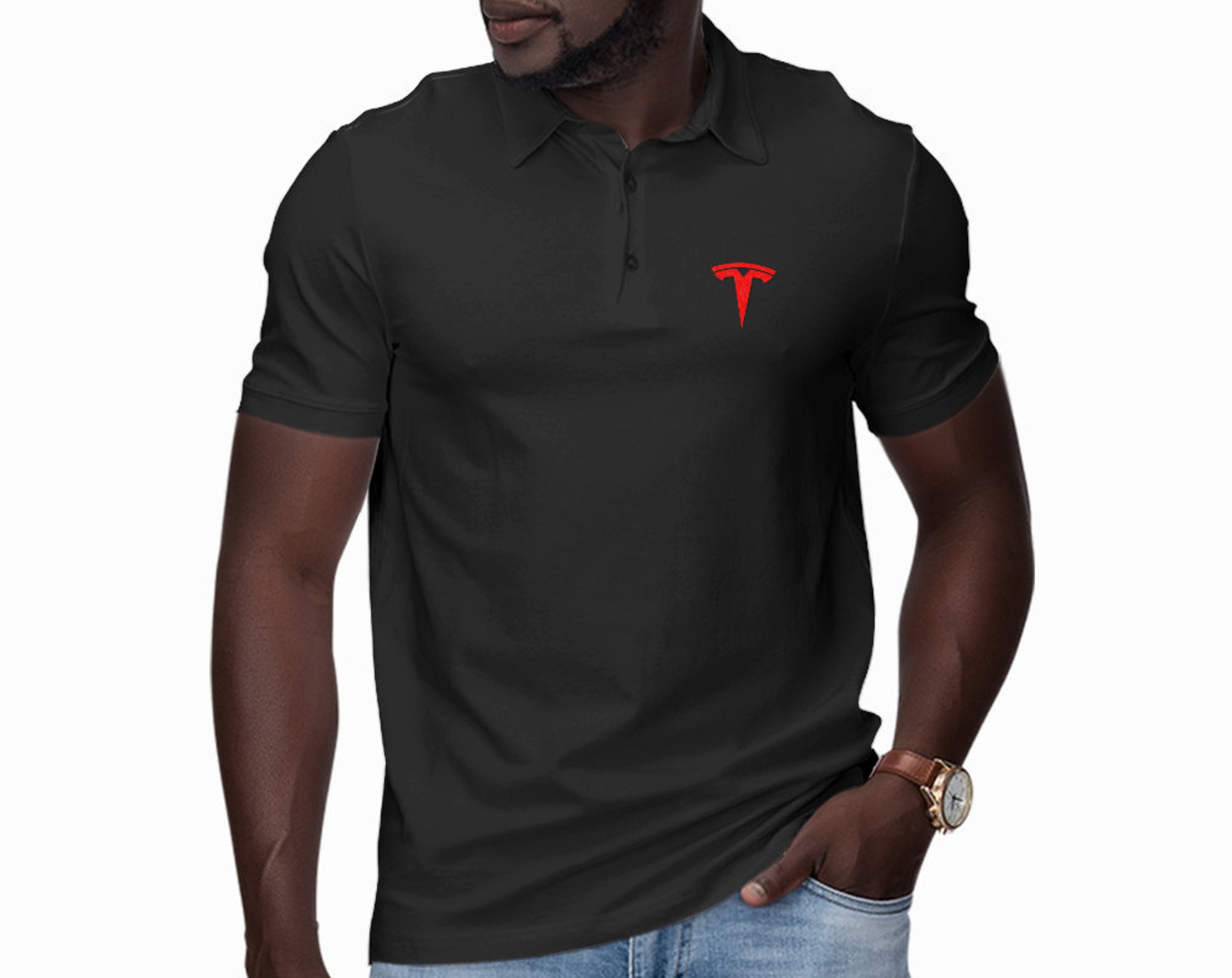 Discover Polo Tesla Embroidered Polo Shirt