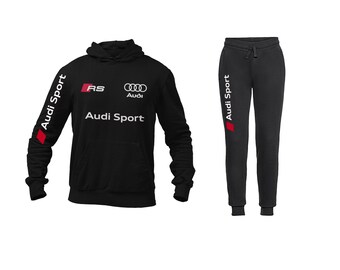 Hombre Audi Sudadera con capucha y pantalones Negro - Etsy España