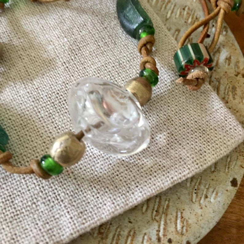 Boudicca's Thorns Necklace #4 / Excavated Roman Glass / Nigerian Silver Tone Metal Beads image 5