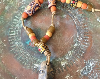African Nomad / Tribal Necklace / Earth Pilgrim / African Recycled Glass Beads