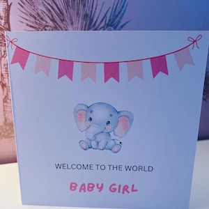 New Baby Card - Baby Girl Card- New baby Girl Card - New Baby Card - Card For New Baby- Welcome To The World- Baby Girl Gift- Cute Baby Card