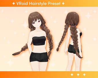 VROID-Frisur-Preset | Geflochtene Frisur mit Physik | Niedlich | Anime | Flauschig | Vtuber-Model, Twitch, Streaming, Vtuber | 3D-Modell | VRchat