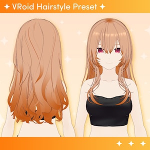 VROID Hairstyle Preset | Wave Long Hairstyle with Physics | Instant Digital Download