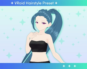 VROID-Frisurenvorgabe | Pferdeschwanzfrisur mit PHYSIK | Cool | Süß | Vtuber-Modell, Twitch, Streaming, Vtuber | 3D-Modell | VRChat |