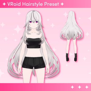 VROID Hairstyle Preset | Long Hairstyle with Physics | Instant Digital Download