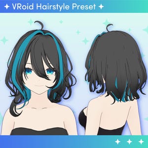 VROID Hairstyle Preset | Long, Messy & Fluffy Hairstyle with Physics | Instant Digital Download