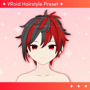VROID Hairstyle Preset | Unisex Short Hairstyle with PHYSICS | Cool | Anime |  vtuber model, preset, Twitch, streaming, Vtuber | 3d model