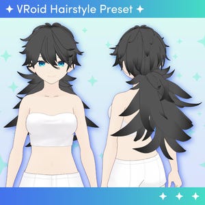 VROID Hairstyle Preset | Unisex Ponytail Hairstyle with PHYSICS | Cool, Anime-Inspired Look | Instant Digital Download