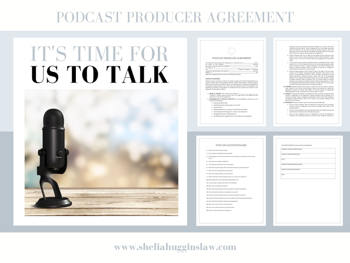 Podcast Producer Agreement Digital Download Template Etsy