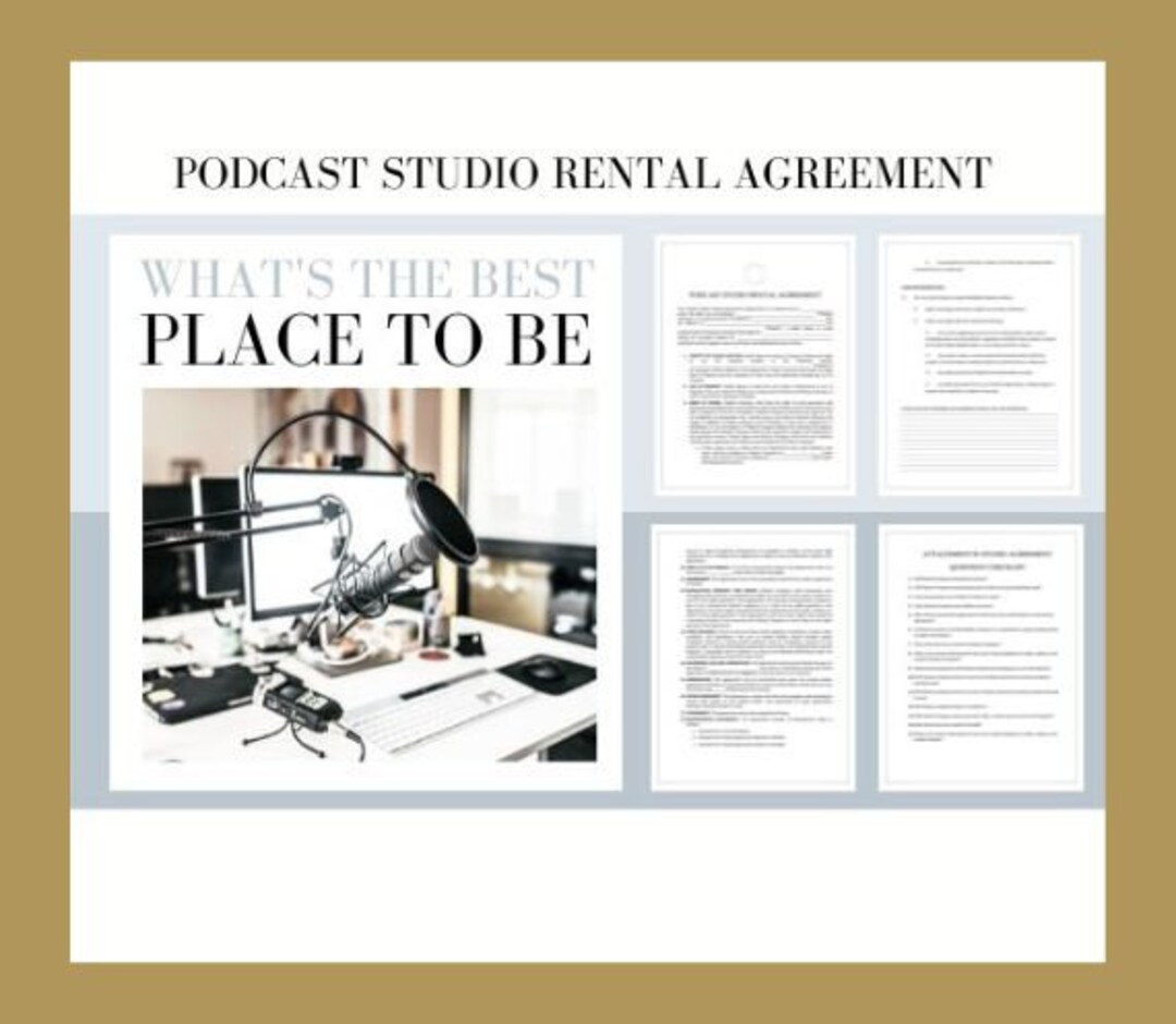 Podcast Studio Rental Agreement Template | Digital Download | Contract ...