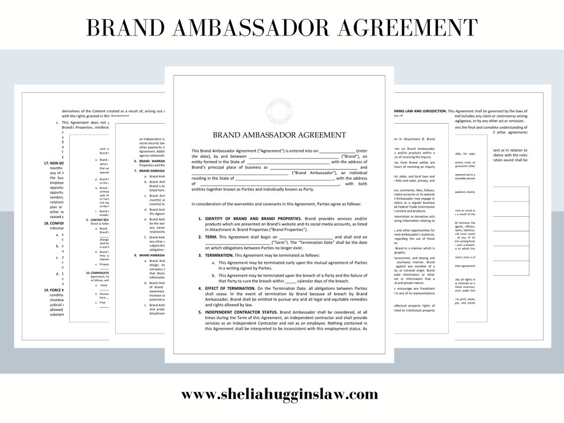 Brand Ambassador Agreement Template