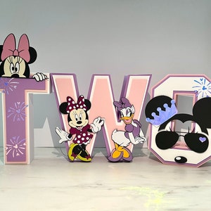 Lettres 3D Minnie Mouse, Mickey Mouse, Mickey et ses amis, lettres Disney, fête d'anniversaire, fête Minnie Mouse, fête Mickey Mouse