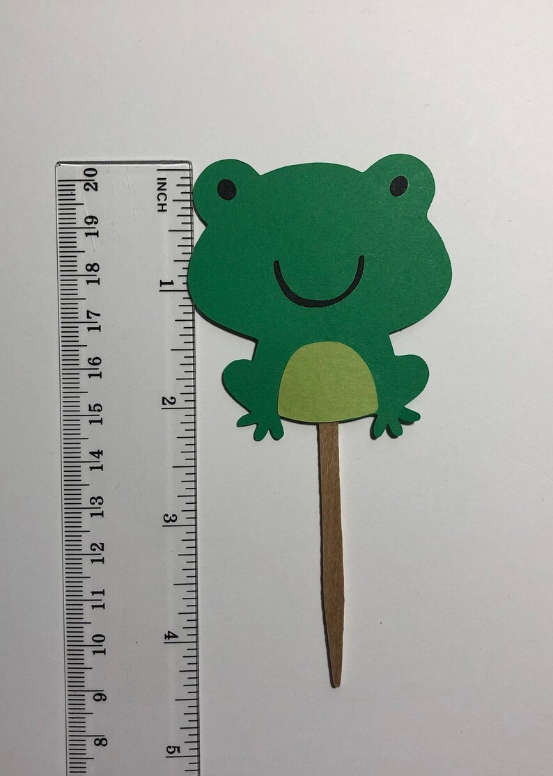 Frog Cupcake Toppers. Set of 12 Toppers. Cardstock Party - Etsy