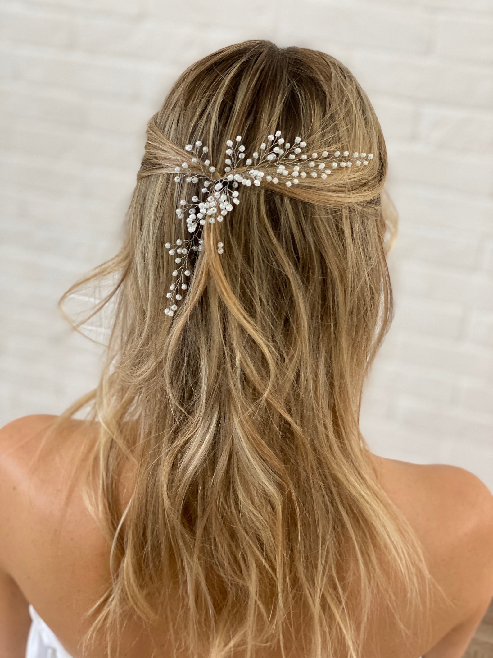 Wedding Hair Piece Pearl Wedding Hair Vine Bridal Head Piece Etsy