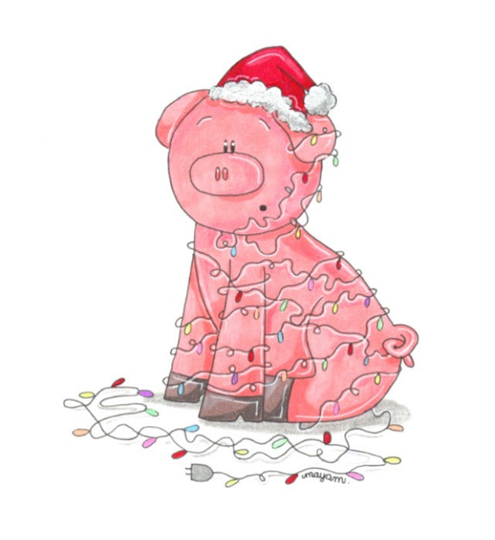 Pig Christmas Cards 