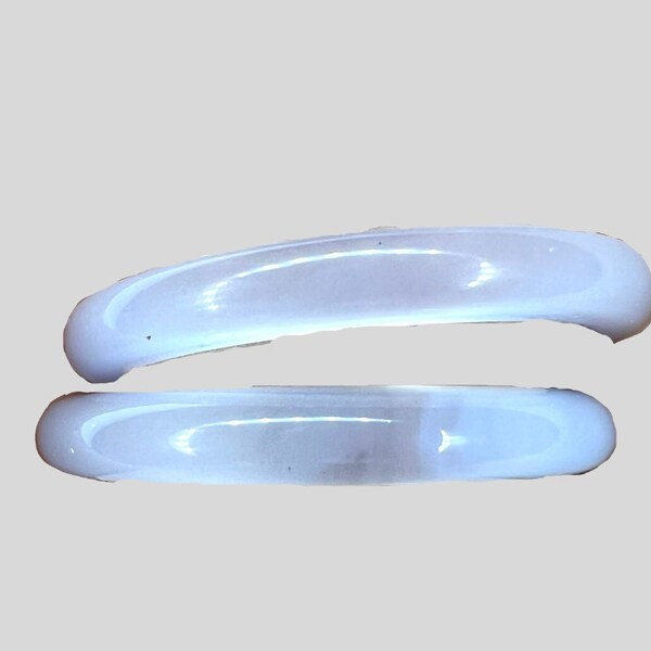 3mm wide Clear White Agate Stone Ring / Minimalist Band / Natural Stone Ring / Unisex Band/ buy two get white agate free /free shipping