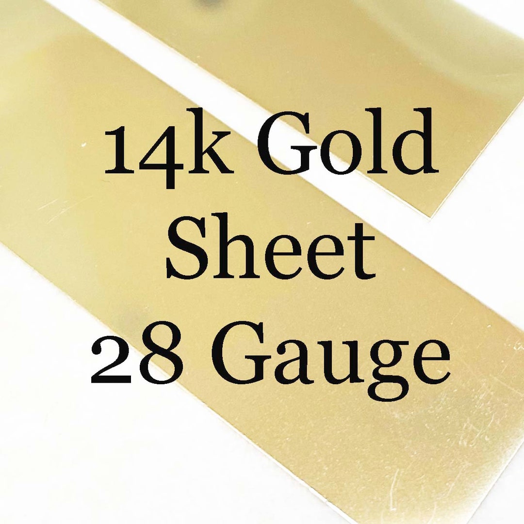14K Yellow Gold Sheet, 28 Ga., Deadsoft 1 Inch by 1 Inch Etsy