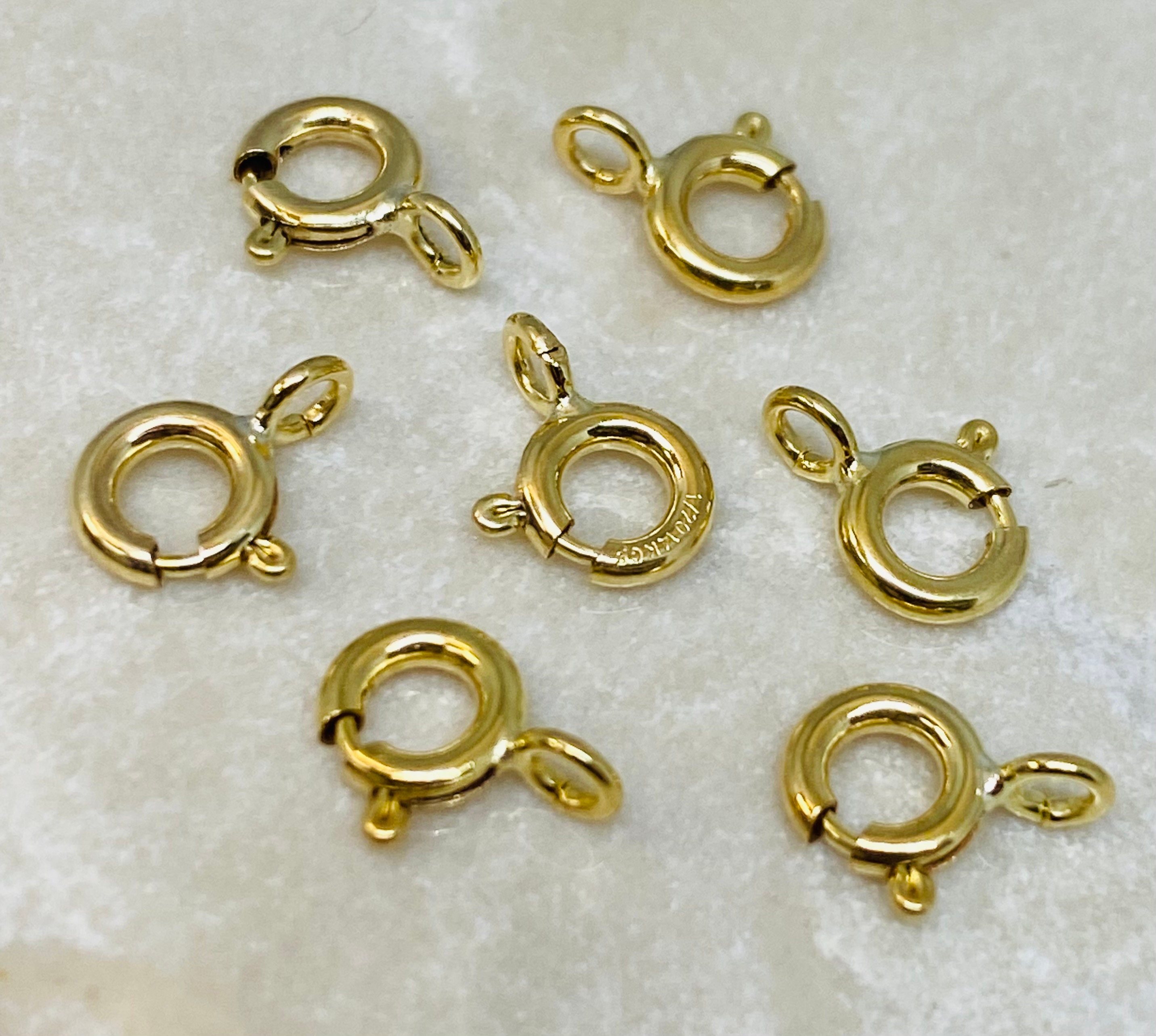 20pcs 14K Gold Filled Spring Ring Clasps with Open Closed Rings 5mm 6mm 7mm 8mm 