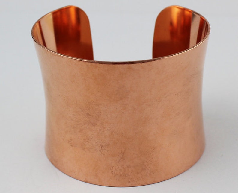 Bracelet de manchette en cuivre large de 2 po/manchette en cuivre fait à la main/cuivre naturel/cuivre pur/fait à la main/marteau ou plaine/livraison gratuite image 2