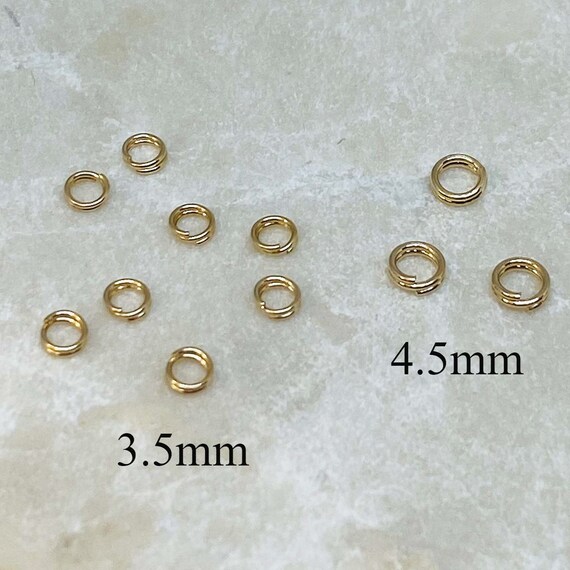Gold Filled Round Split Rings / 3.5mm or 4.5mm Split Rings - Etsy
