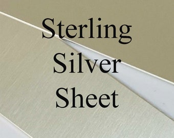 Sterling Silver Sheet Metal / Double Clad / Half Hard, 3 Inch x 1 Inch Width/ 12 - 30 Gauge / 925 Sterling Silver Sheets
