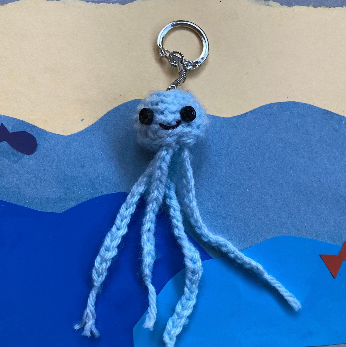 Crochet Jellyfish Keychains Jellyfish Toy Crocheted | Etsy