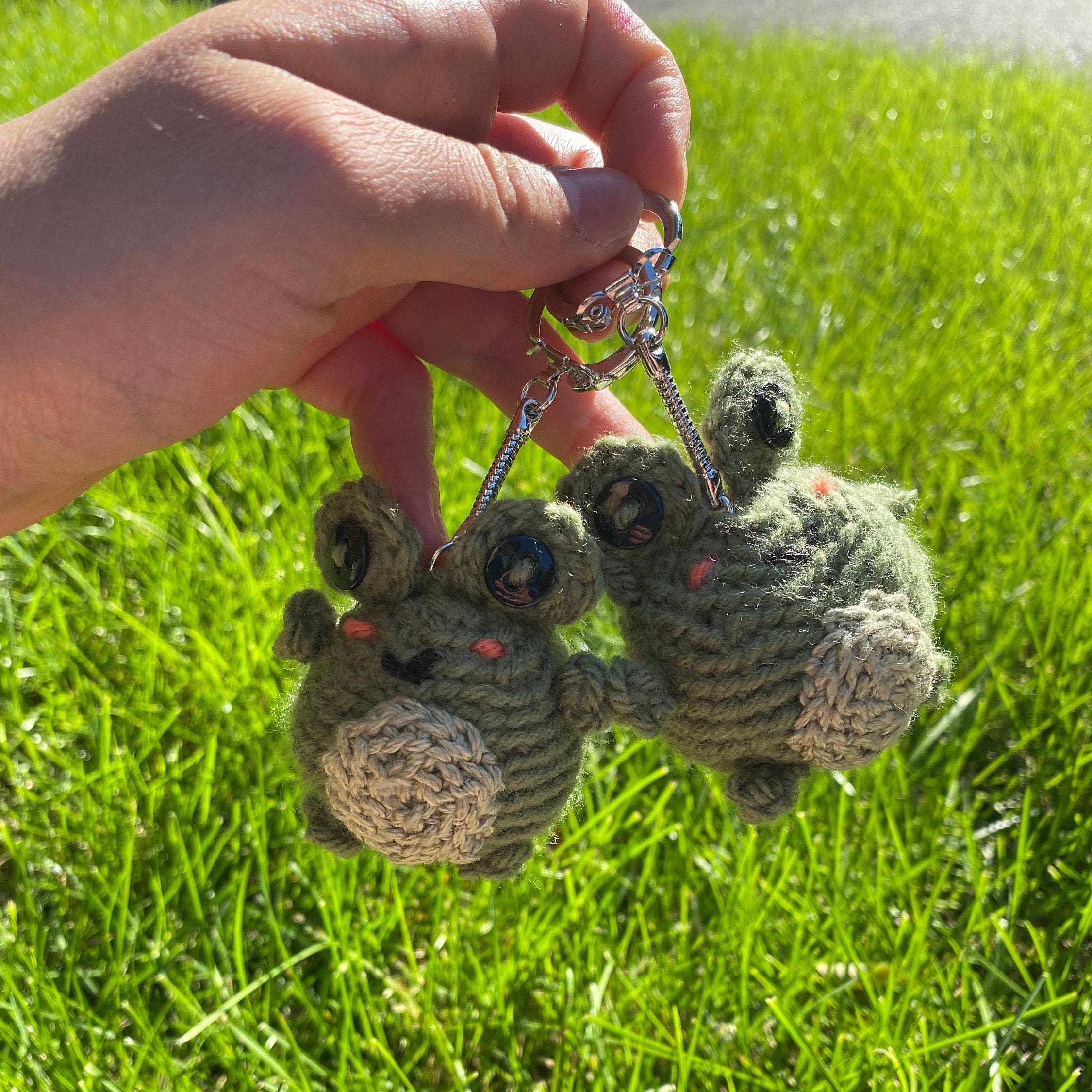 Crocheted Frog Keychain and Backpack Ring Frog Decoration for Etsy UK